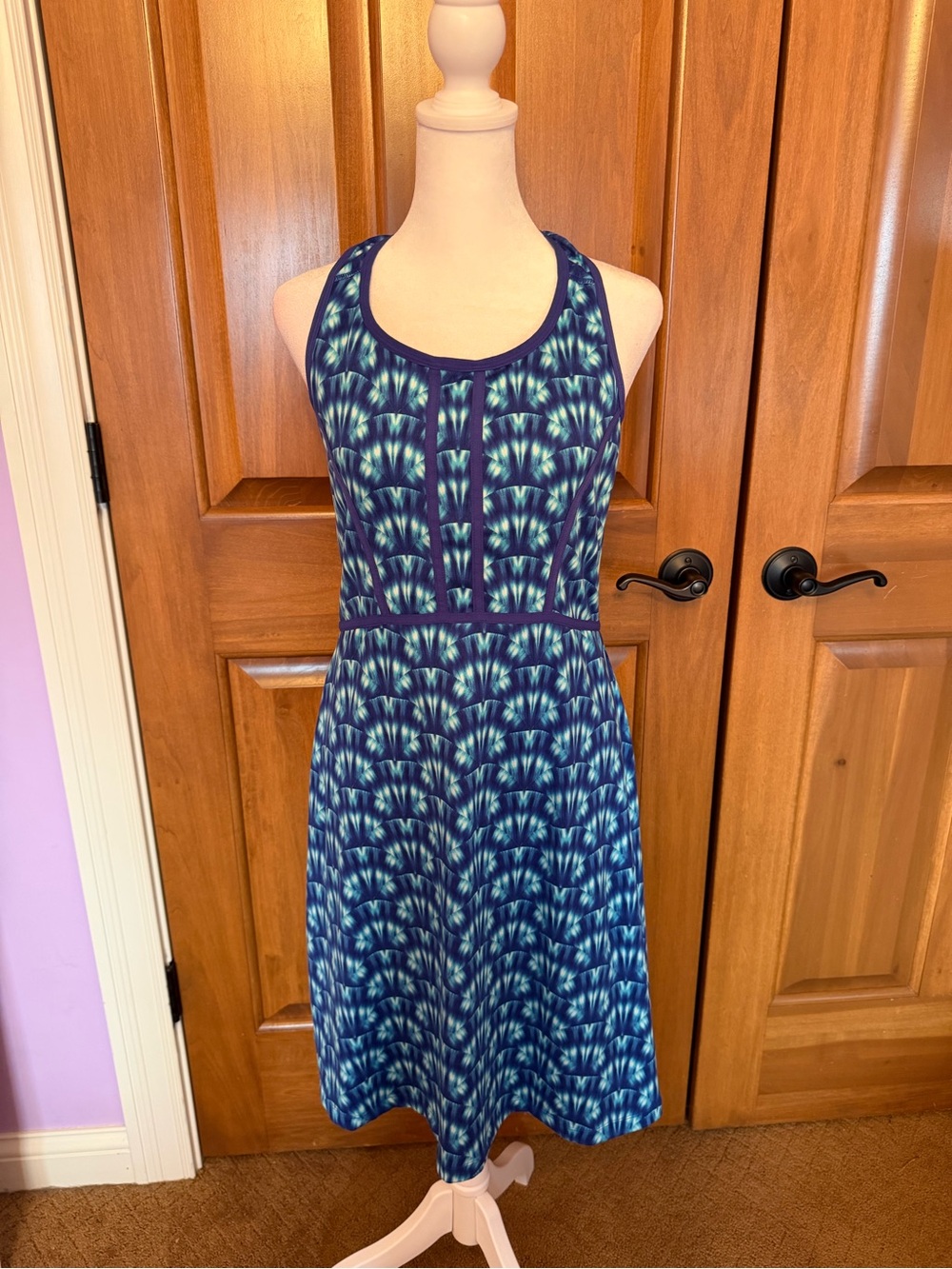 title nine sleeveless racerback blue athletic dress women’s size medium